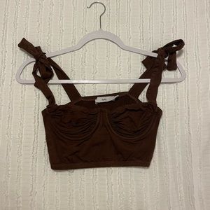 Adika Brown Crop Top